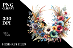 Colorful Wreath Abstract Sublimation Clipart Product Image 2