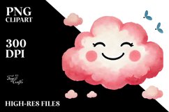 Pinkish Smiling Cloud PNG Product Image 2