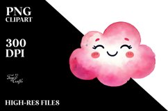 Smiling Pinkish Cloud PNG Product Image 2