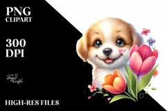 cute Babydog Watercolor Splash Clipart Product Image 3