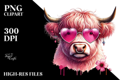 Colorful Highland Cow PNG Product Image 2