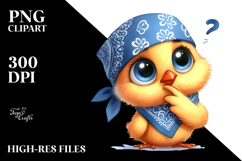 Chick Standing Bandana Eyes Sublimation Clipart Product Image 2