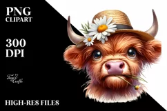 Cow Bored Goofy Sun Hat Cow Clipart Product Image 1