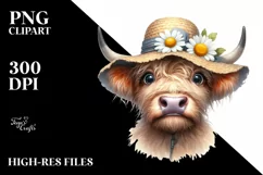 Cow Bored Goofy Sun Hat Cow Clipart Product Image 3