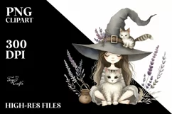 Funny Vintage Witch Clipart PNG Product Image 1