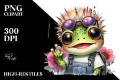 Baby Frog, Trendy PNG Product Image 2