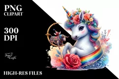 Colorful Baby Unicorn with Bullfighting Ring, High-Res PNG Product Image 3