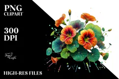 Colorful Nasturtium PNG Product Image 2