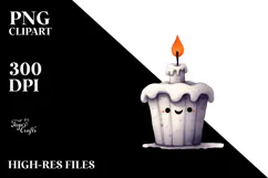 Simple Funny Haloween Clipart with CANDLE PNG Product Image 2