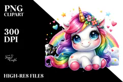 Cute Funny Unicorn PNG Product Image 2