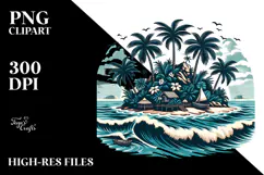 Retro Tropical Island, 20 oz Tumbler Product Image 2