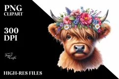 Modest Baby Highlandcow Posing PNG Product Image 3