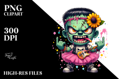 Funny Frankenstein Kid in Tutu PNG Product Image 2