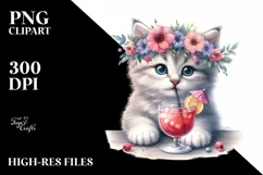 Young Kitten Watercolor Clipart Product Image 1
