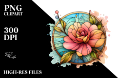 Camellia Retro Frame, Watercolor PNG Product Image 2