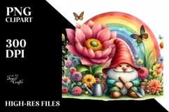 Illustration Gnome House Rainbow | Clipart Product Image 1