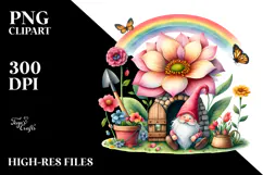 Illustration Gnome House Rainbow | Clipart Product Image 2