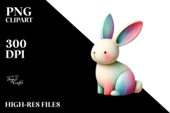 Abstract Shiny Wooden Bunny Made of Wood JPEG Product Image 2