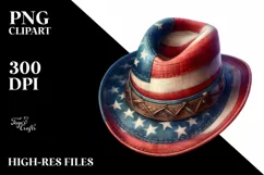 Detailed Watercolor Hat USA Collors Product Image 3