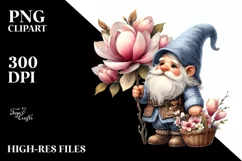 Detailed Watercolor Cute Gnome | Sublimation | Clipart Product Image 1