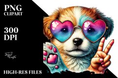 Puppy with Heart Sunglasses, PNG Product Image 2