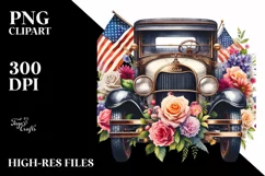 Vintage Car Watercolor Clipart Product Image 1
