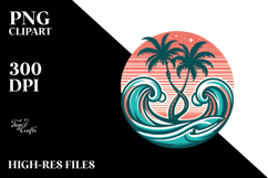 Retro Tropical Tree Waves, 20 oz Tumbler Product Image 2
