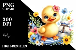 Colorful Baby Duck Sailor Clipart Product Image 3