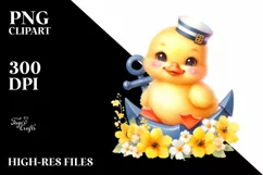 Colorful Cute Duck Sailor | Sublimation | Clipart Product Image 1