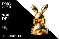 Colorful Retro Sitting Bunny PNG Product Image 2