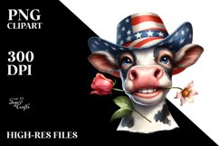 Confused Cow Portrait Sublimation Clipart Product Image 1