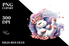 Cute Baby Unicorn Tumbling | Clipart Product Image 3