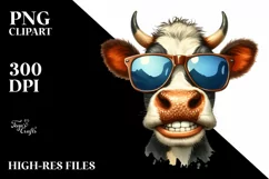 Cow Contempt Big Teeth Sunglasses Cow Clipart Product Image 1