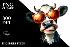Funny Cow Sunglasses Big Teeth | Sublimation | Clipart Product Image 3