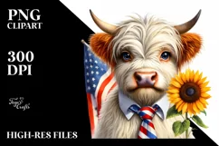 Shy Highland Cow Portrait Sublimation Clipart Product Image 3