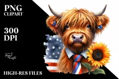 Shy Highland Cow Portrait Sublimation Clipart Product Image 1