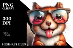 Cute Squirrel with Sunglasses | Watercolor Clipart Product Image 3