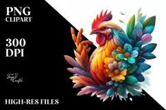 Abstract Vibrant Chicken made of , PNG Product Image 1