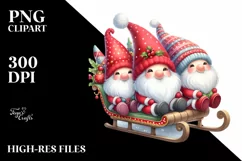 Gnomes on Santa's Sleigh PNG Product Image 1