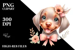 Cute Vizsla with Big Eyes, Transparent PNG Product Image 2
