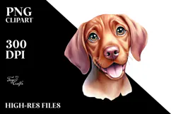 Cute Vizsla with Big Eyes, Transparent PNG Product Image 2