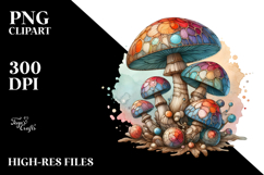 Pastel Mushroom Wooden Stained PNG Product Image 2