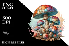 Pastel Mushroom Wooden Stained PNG Product Image 2