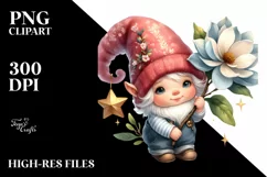Baby Gnome with Magnolia Star PNG Product Image 2