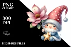 Baby Gnome with Magnolia Star PNG Product Image 2