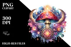 Vibrant Magical Celestial Mushroom Tarot PNG Product Image 2