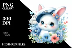 Colorful Cute Bunny Sailor | Sublimation | Clipart Product Image 1