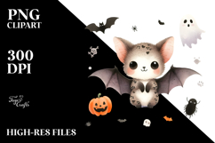 Simple Cute Bat Halloween PNG Product Image 2