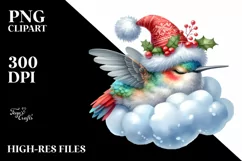Cute Baby Hummingbird Christmas Clipart Product Image 1