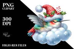 Cute Baby Hummingbird Christmas Clipart Product Image 2